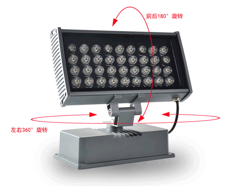 QDLED-F005 LED泛光灯安装可调角度示意图