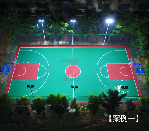 标准户外篮球场6组8米立杆球场灯应用实拍案例二