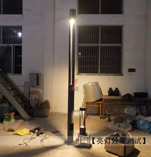 (QDTYD-014)现代简约圆柱形小区LED庭院灯亮灯测试拍照