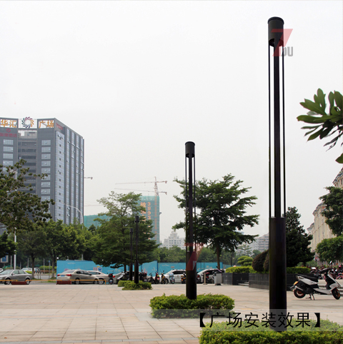 (QDTYD-014)现代简约圆柱形小区LED庭院灯小区入口广场安装效果