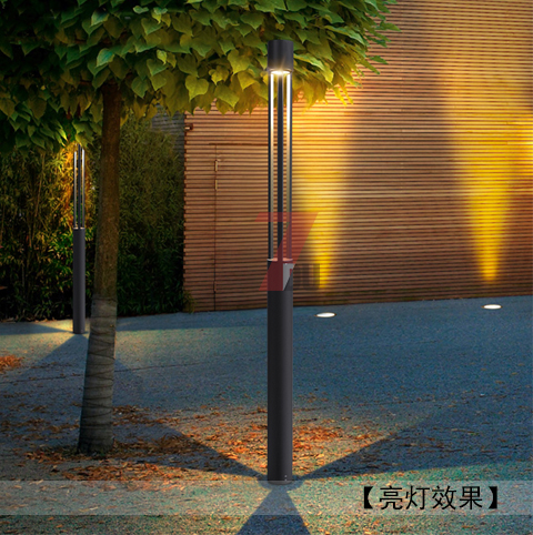 (QDTYD-014)现代简约圆柱形小区LED庭院灯夜景亮灯效果