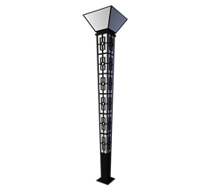 3米-5米中式倒方锥形景观灯柱