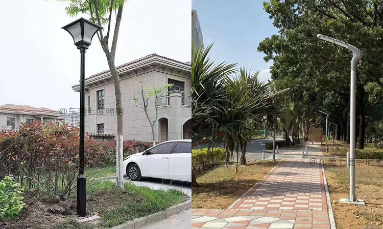 住宅小区园区步道3米单头LED庭院灯安装效果