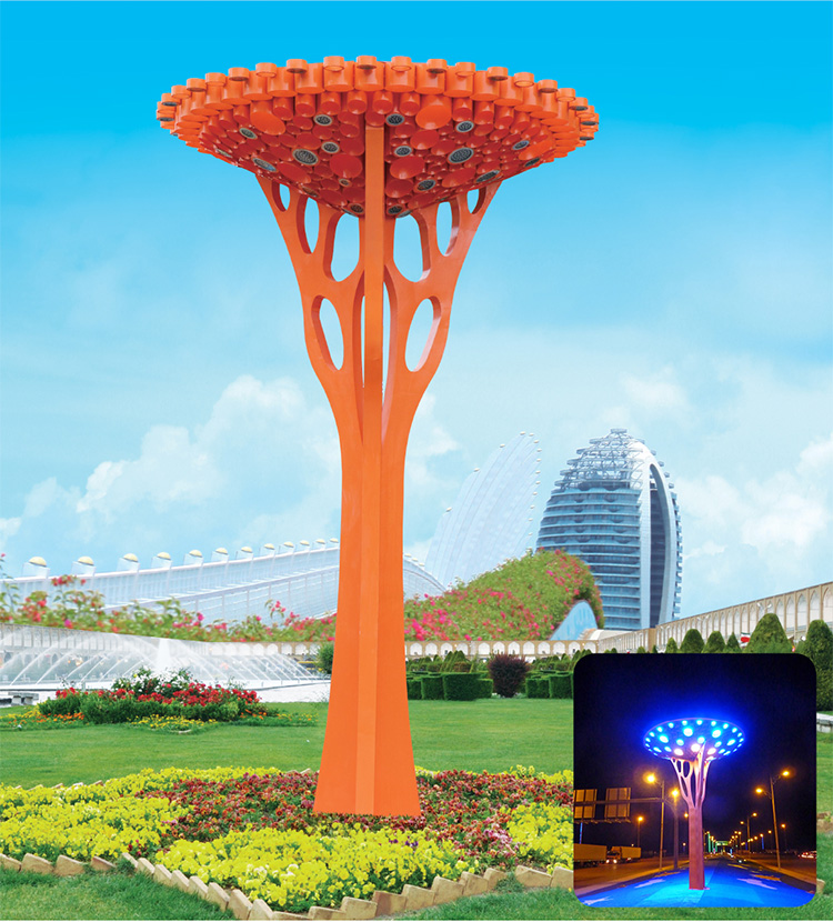 大型广场树形艺术造型景观灯柱效果图
