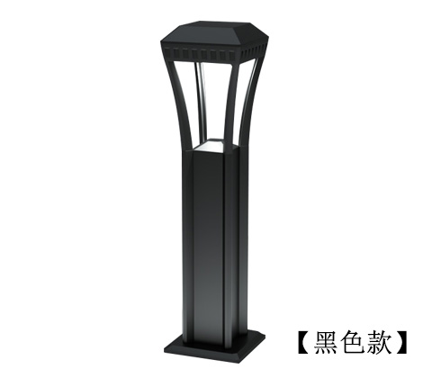 (QDCPD-018)方柱形LED现代新中式草坪灯黑色灯体效果