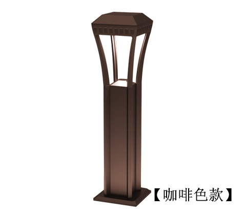 (QDCPD-018)方柱形LED现代新中式草坪灯外观咖啡色效果