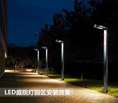 QDTYD-019现代园林步道7字形LED庭院灯园区步道安装实拍